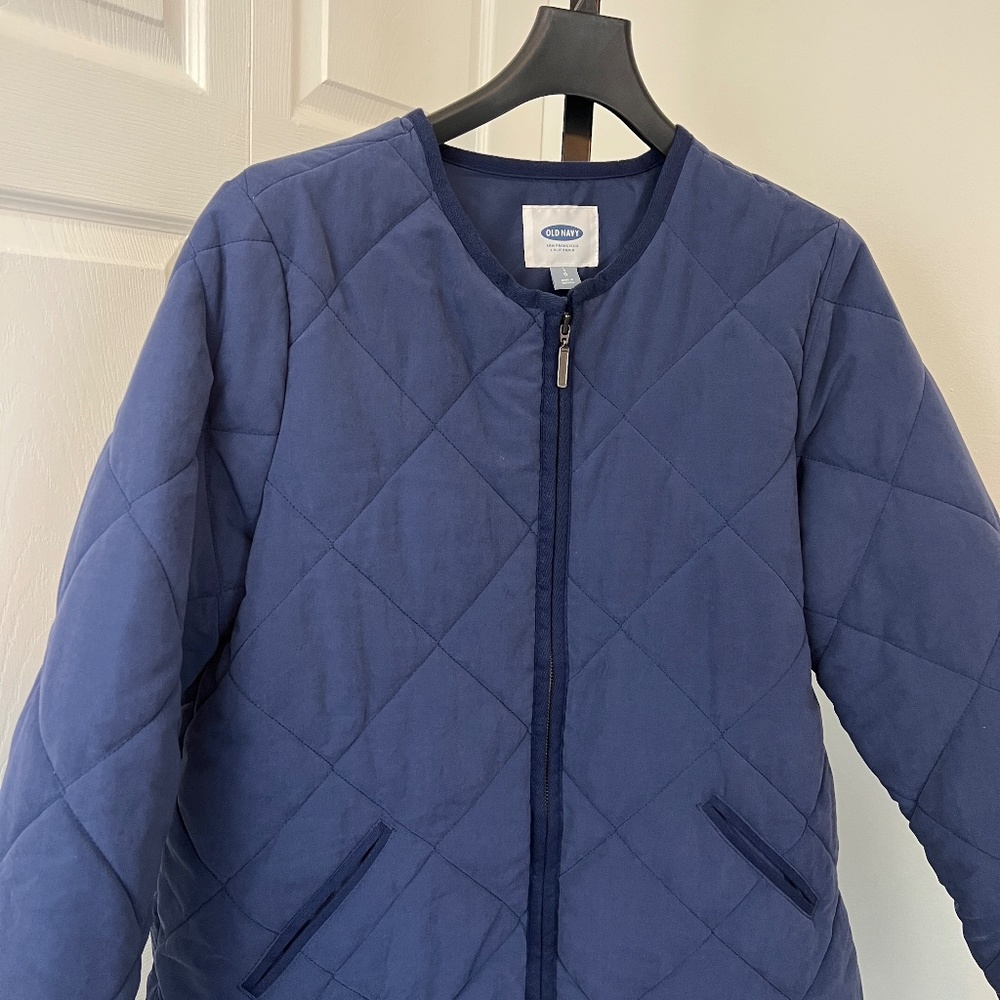 Old Navy Collarless Quilted Jacket Size Large - Picture 10 of 10